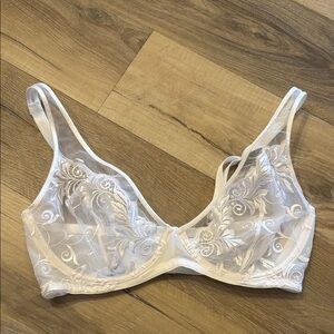 Soma Sheer White Embroidered Underwire Bra